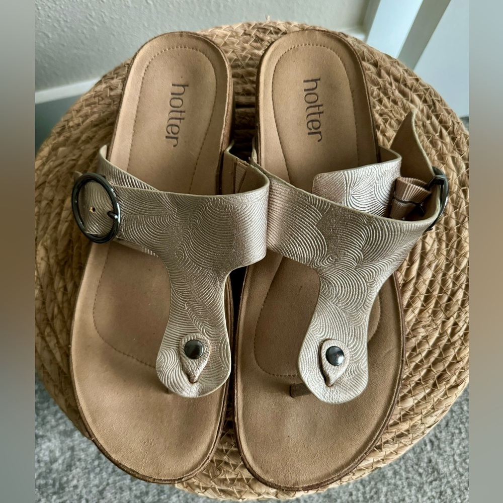 Hotter Gold Swirl Resort Sandals